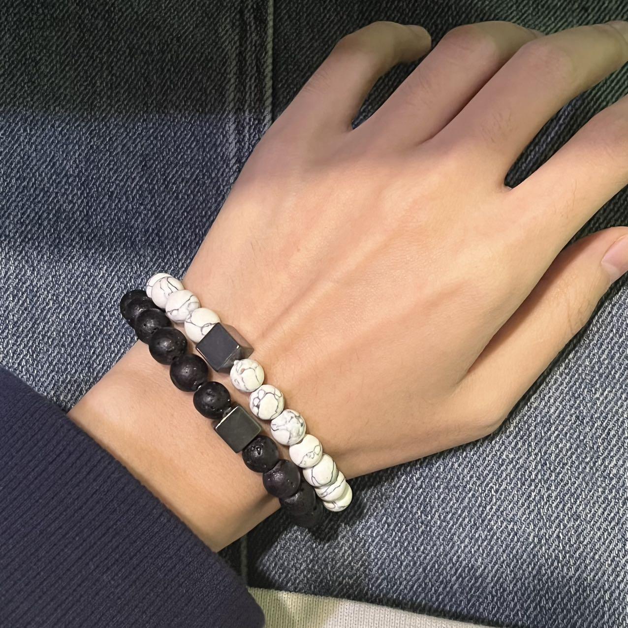 Wholesale Turquoise Cross Bracelet Wood Beads Porcelain Jade Beads Bracelet